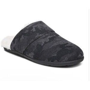 Vionic Slipper Mens 10 Alfons Dark Shadow Gray Suede Orthotic Mule‎ New